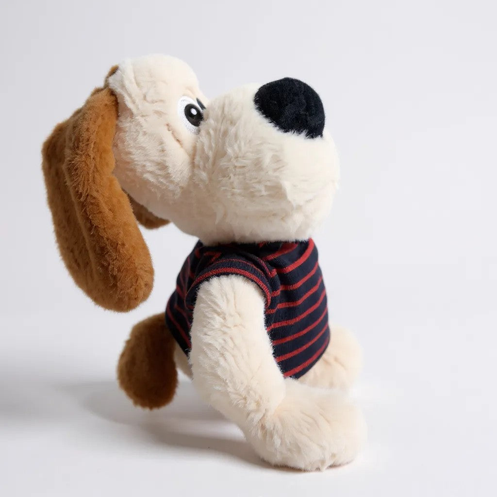 Puppy Soft Toy with Striped T-Shirt - 28 cm