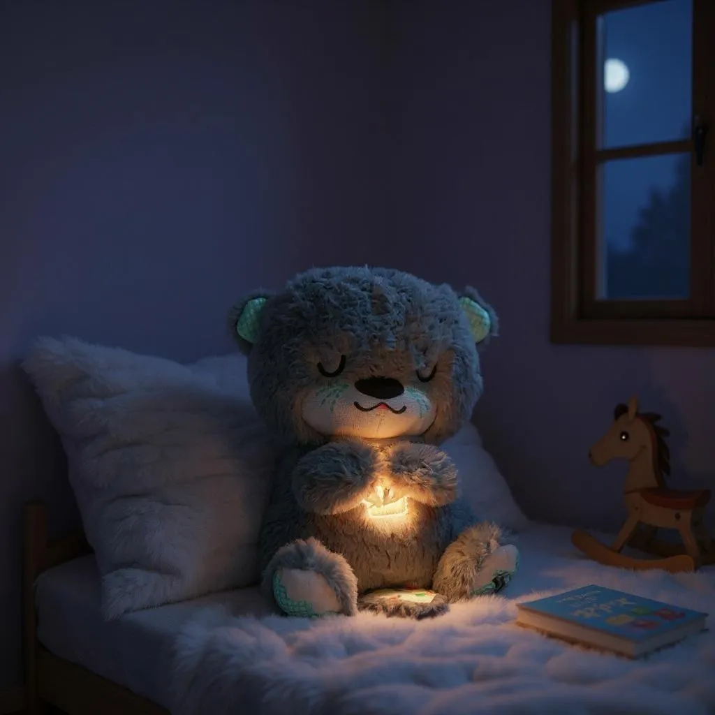 Breathing Teddy Bear with Light, Music and Breathing Movement