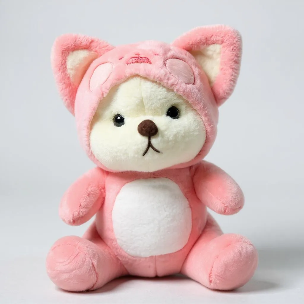 Teddy Bear with Pink Hoodie(Full Retractable), 45 cm, White and Pink, Soft Stuffed Animal | Big Size 45 CM | Full Retractable Hoodies