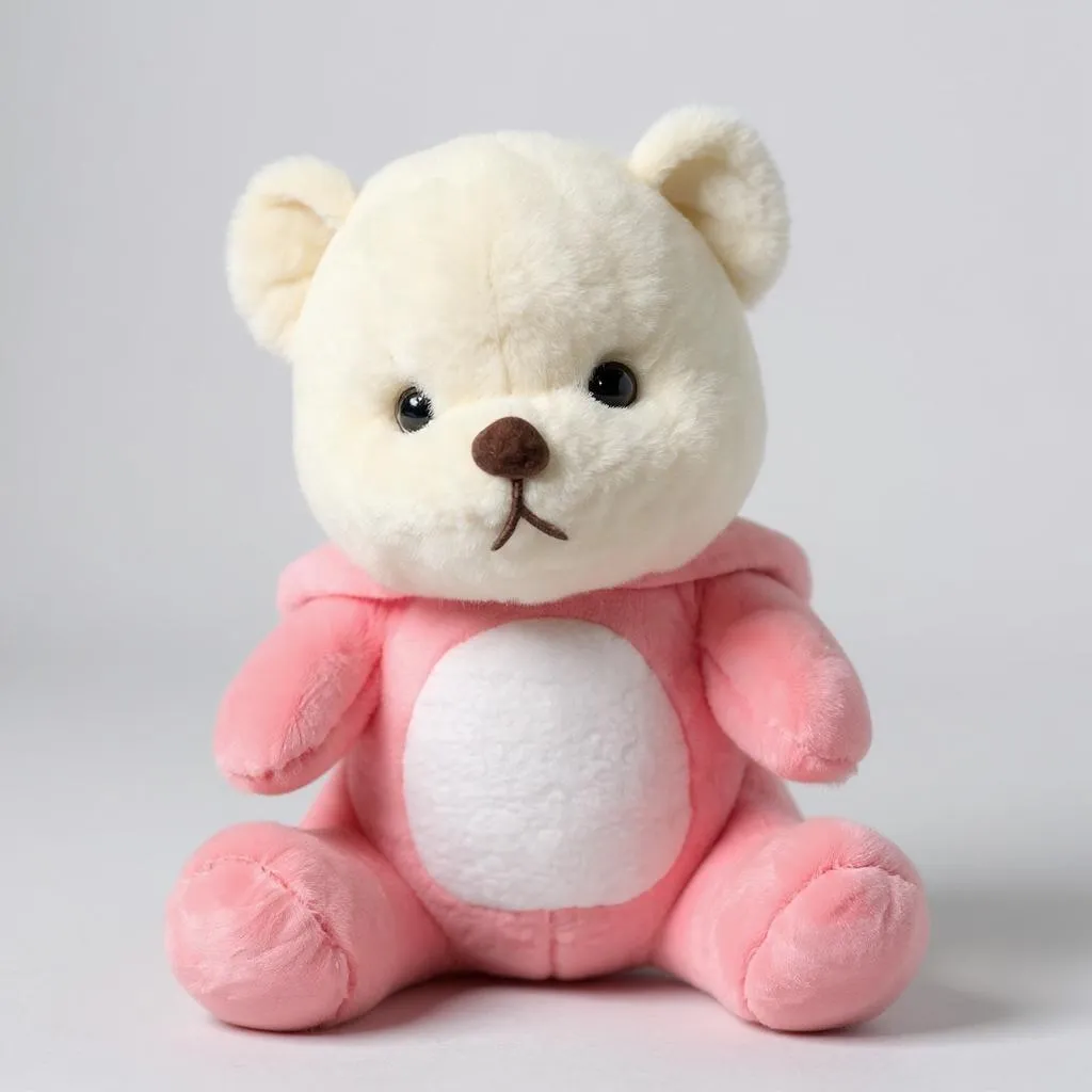 Teddy Bear with Pink Hoodie(Full Retractable), 45 cm, White and Pink, Soft Stuffed Animal | Big Size 45 CM | Full Retractable Hoodies