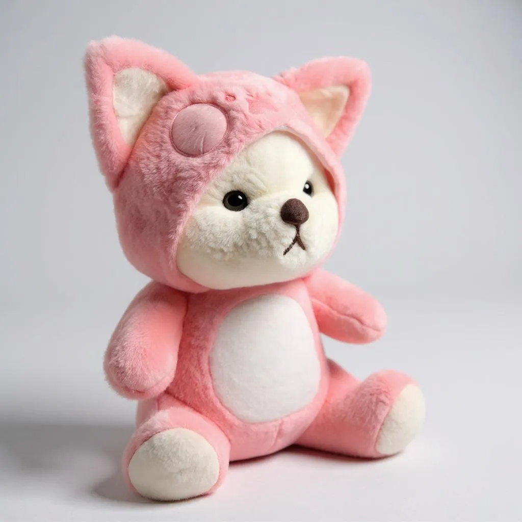 Teddy Bear with Pink Hoodie(Full Retractable), 45 cm, White and Pink, Soft Stuffed Animal | Big Size 45 CM | Full Retractable Hoodies