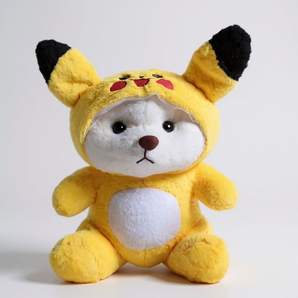 Big Pikachu Hoodie Teddy Bear (Non Retractable Hoodie), Yellow | Big Size