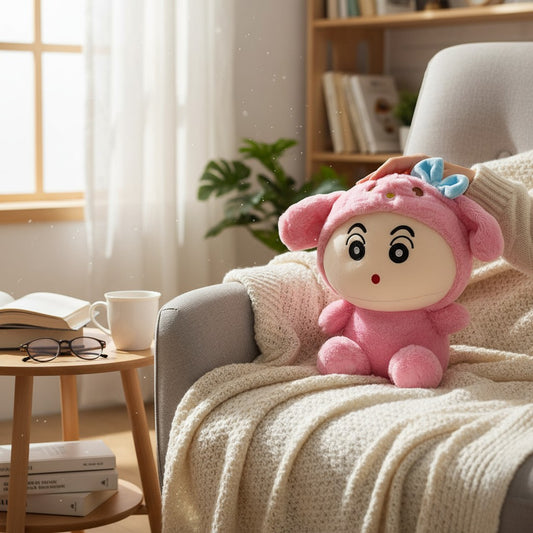 Sinchan Super Soft Stuffed Plushie (with Non Retractable Hoodie)