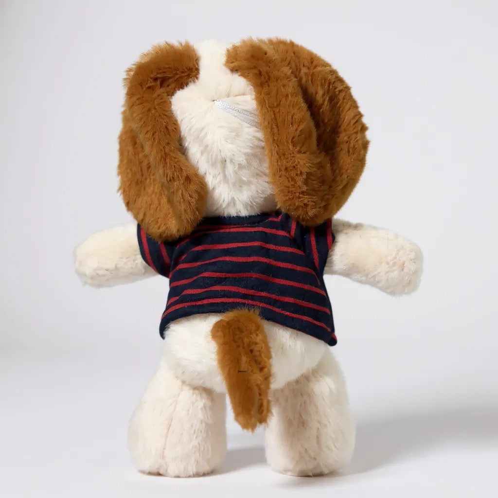 Puppy Soft Toy with Striped T-Shirt - 28 cm