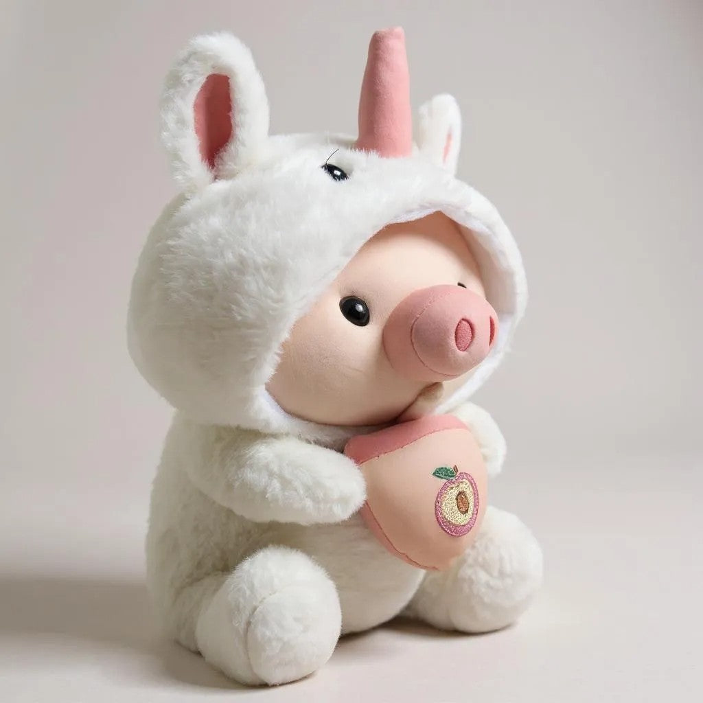 Cute Companion Pig in Unicorn Costume, Soft Cotton Stuffed Animal