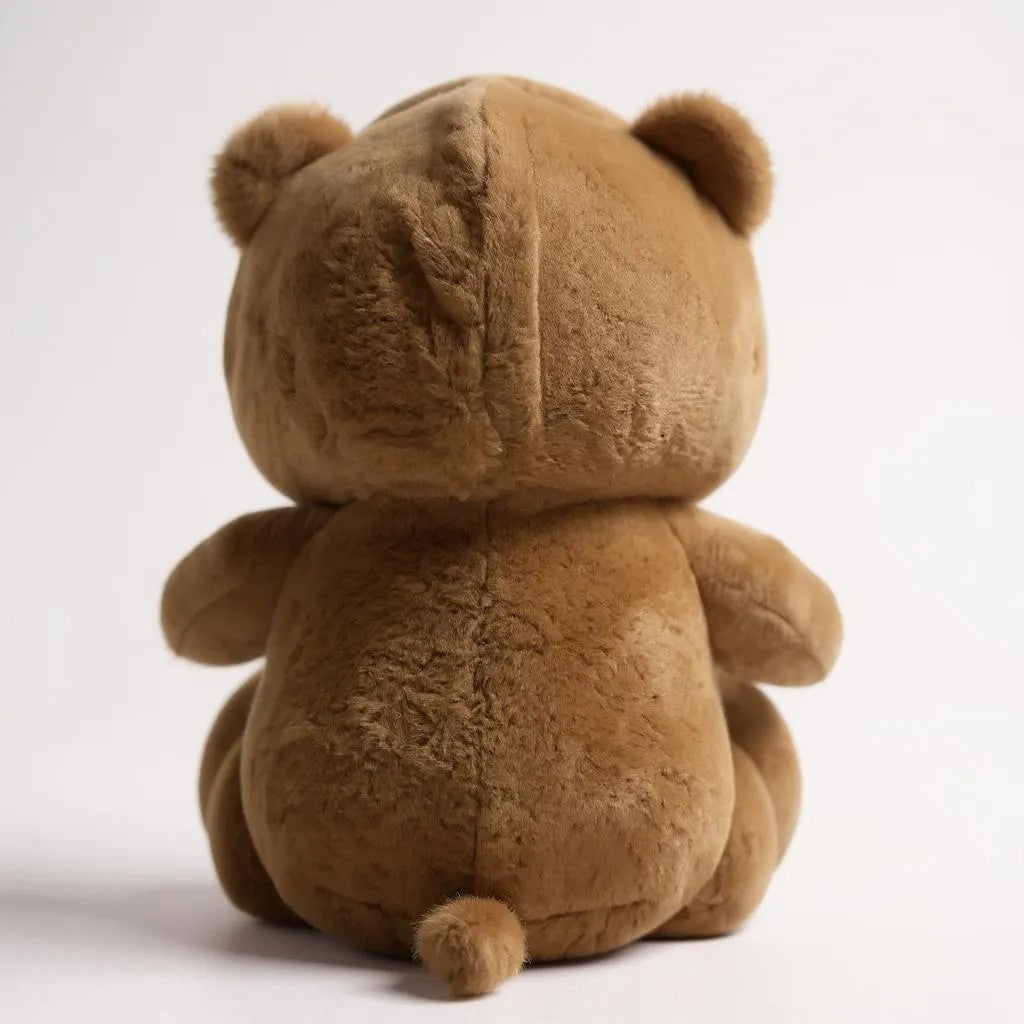 Teddy Bear with Brown Hoodie, 45 cm, White and Brown, Soft Stuffed Animal | Big Size 45 CM | Full Retractable Hoodie