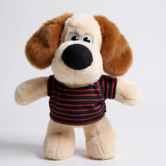 Puppy Soft Toy with Striped T-Shirt - 28 cm