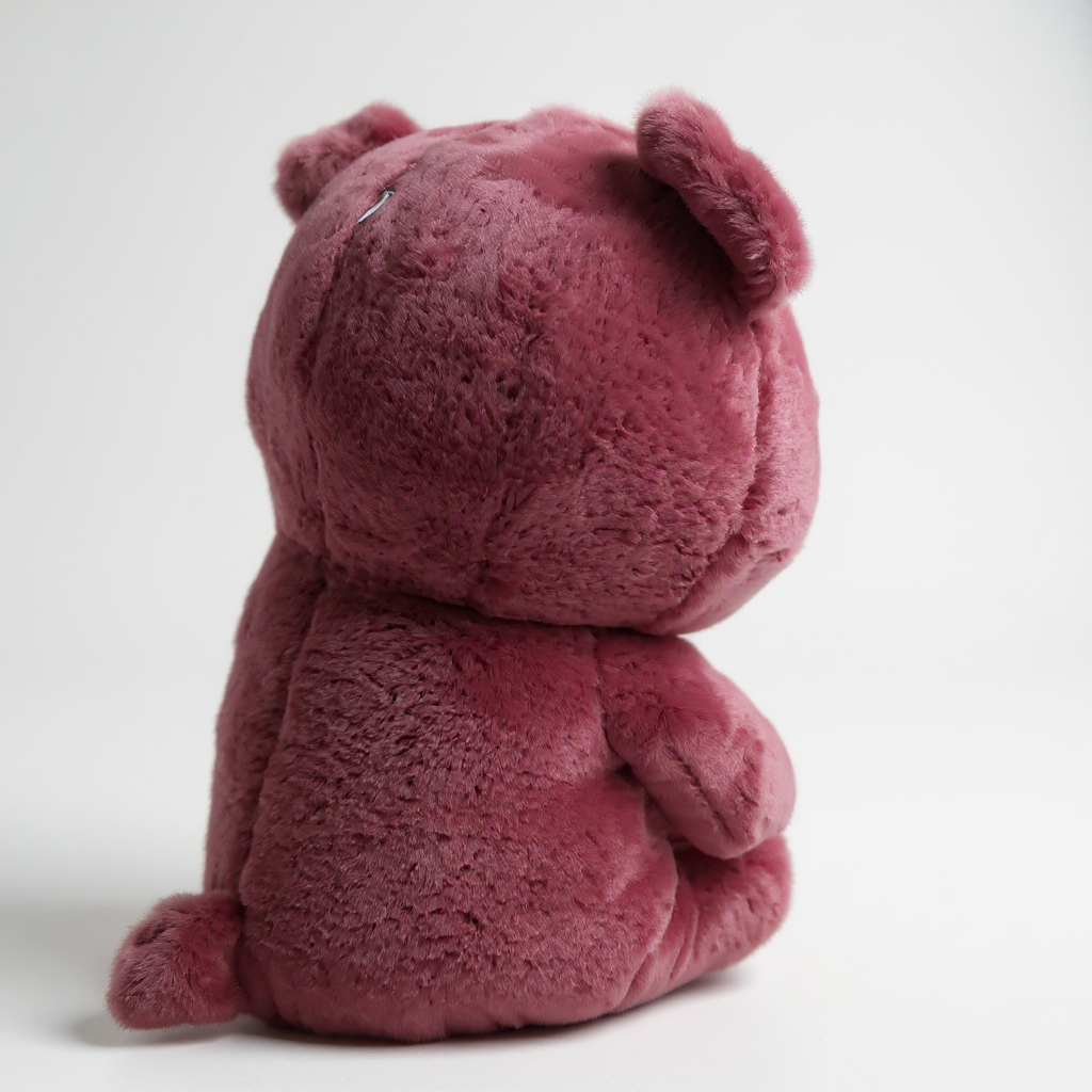 Big Plush Bear Stuffed Animal Toy, 35 cm, Burgundy and White