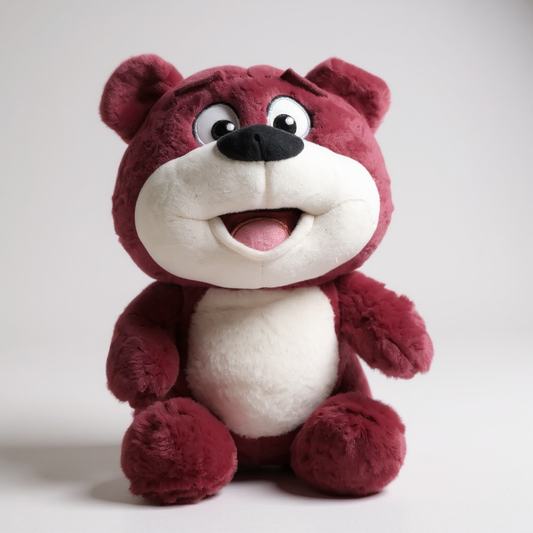 Big Plush Bear Stuffed Animal Toy, 35 cm, Burgundy and White