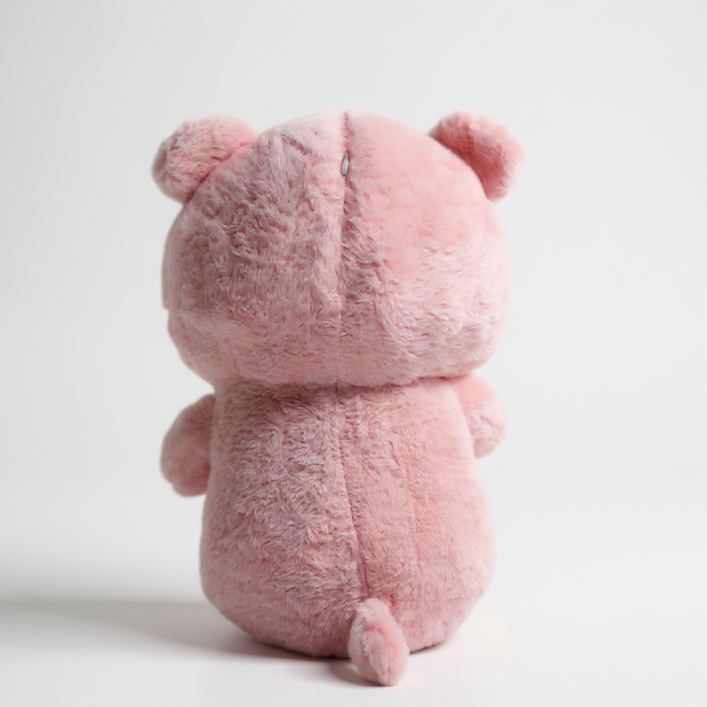 Big Plush Bear Stuffed Animal Toy, 35 cm, Pink and White